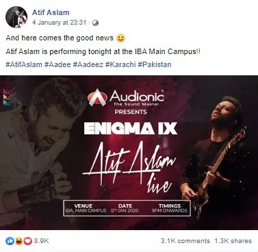 An overview on Atif Aslam's concert.
