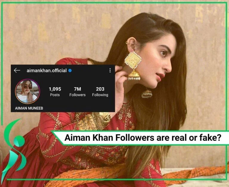 Aiman Khan Followers are real or fake?