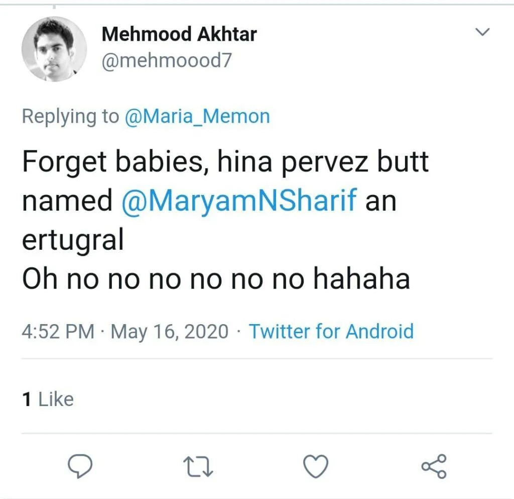 Sipping tea on Hina Pervaiz Butt's tweet about Maryam Nawaz
