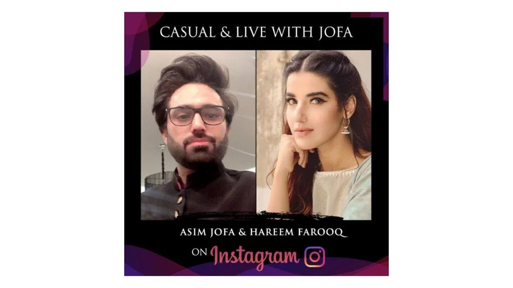Hareem Farooq announces two new films in live session with Asim Jofa.

