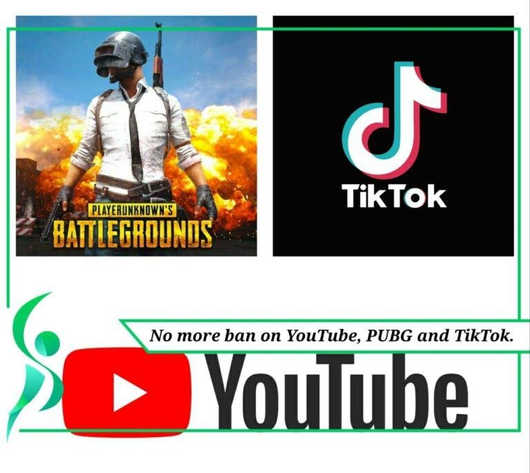 No ban on PUBG, YouTube and TikTok