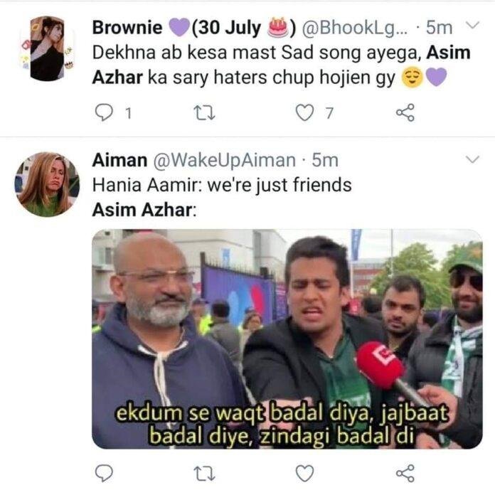 Memes About Hania Amir And Asim Azhar's Breakup! - Showbiz Pakistan