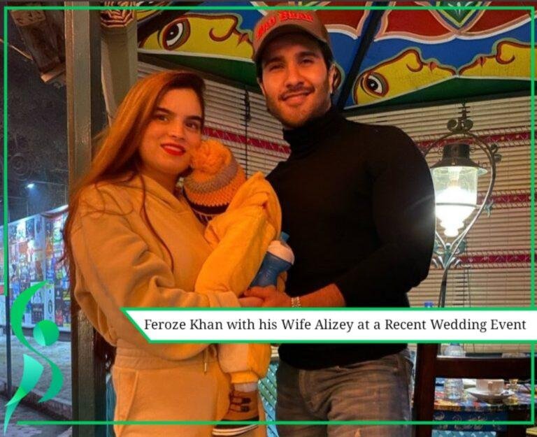 Feroze Khan with his Wife Alizey at a Recent Wedding Event